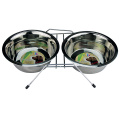 🥣🐶 Comedero Doble Elevado con Acero Inoxidable