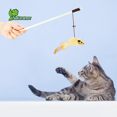 🎣🐱 Juguete Caña con Ratón para Gato Ecoplay
