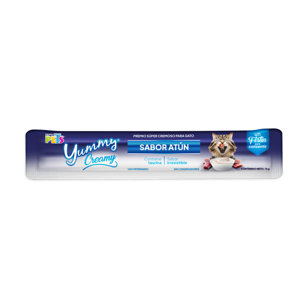 🐟🐱 Caja Display Yummy Creamy para Gato Sabor Atún (12 piezas)