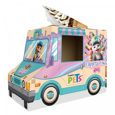 🐱🍦 Camión Rascador para Gato (Helados / Bomberos)