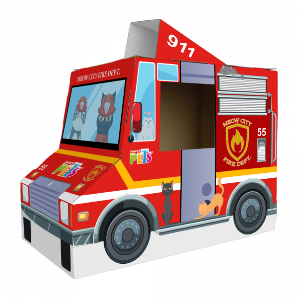 🐱🍦 Camión Rascador para Gato (Helados / Bomberos)