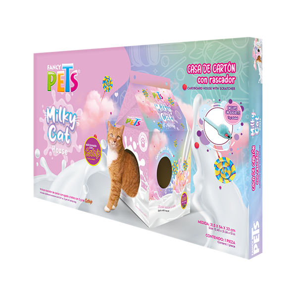 🐱🏠 Casa de Cartón con Rascador Fancy Pets