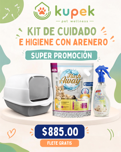 🐱📦 Kit de Cuidado, Higiene y Arenero para Gato