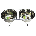🥣🐶 Comedero Doble Elevado con Acero Inoxidable
