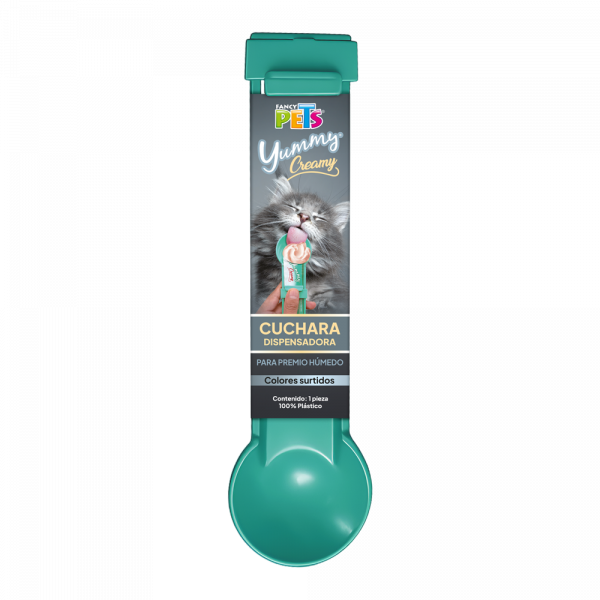 🐱🥄 Cuchara Dispensadora para Premio Húmedo Yummy Creamy (Colores Surtidos):