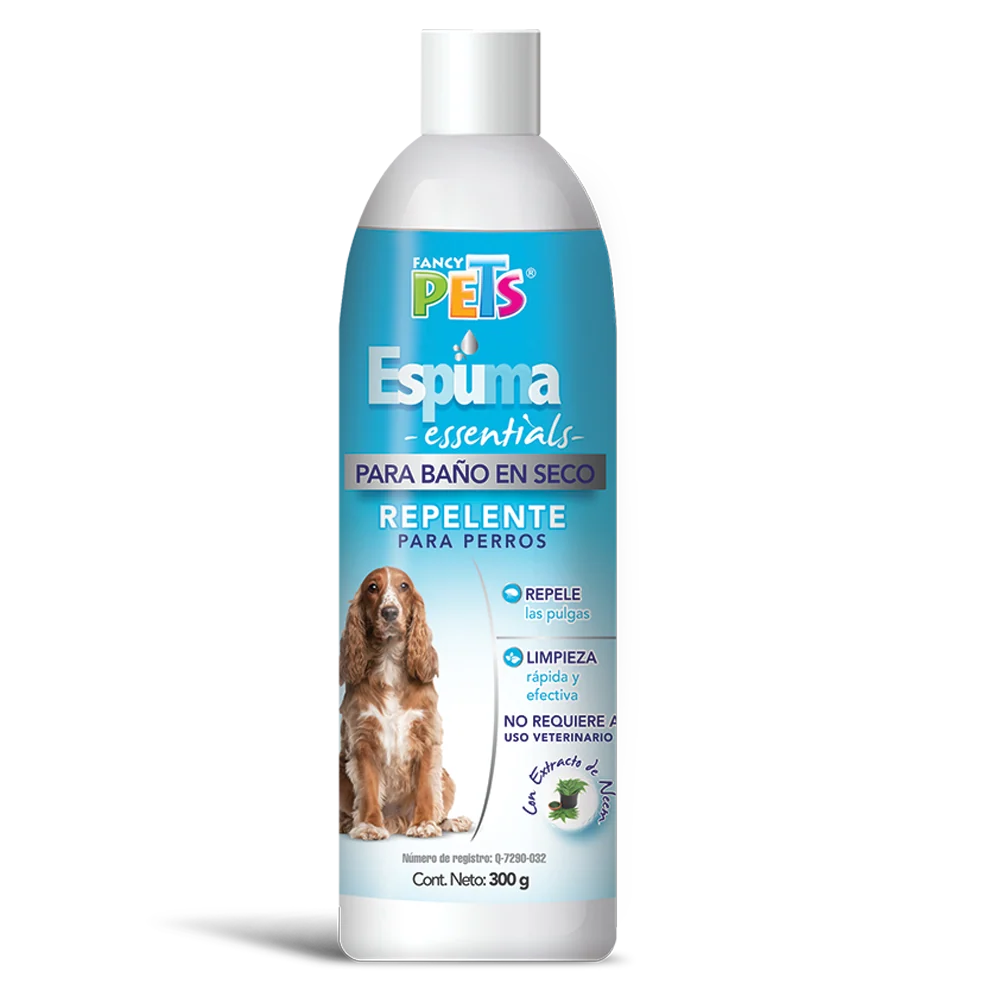 🐶🌿Espuma para Baño en Seco Repelente de Pulgas para perro 300g