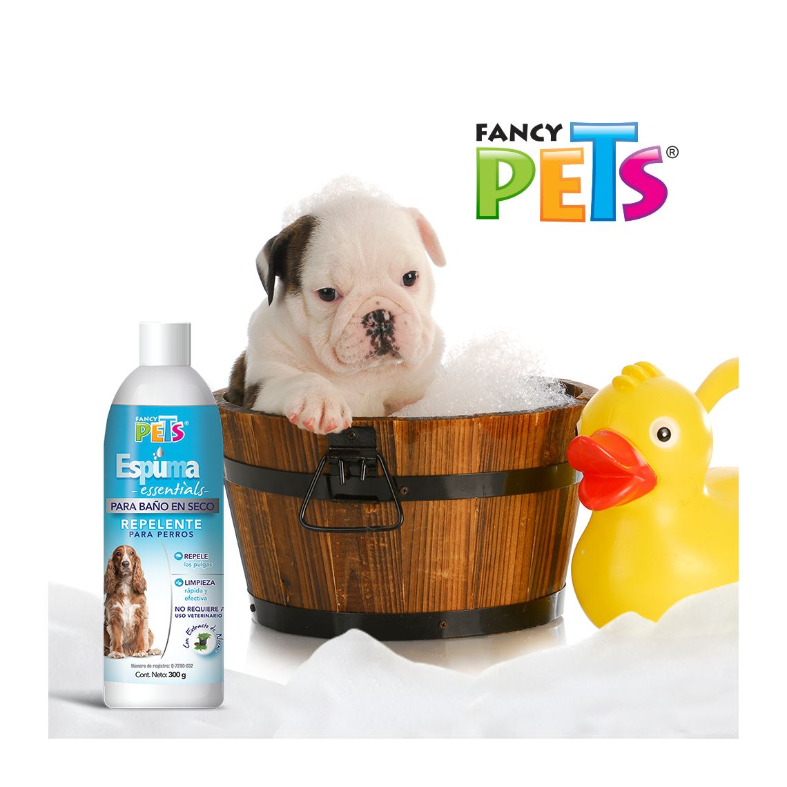 🐶🌿Espuma para Baño en Seco Repelente de Pulgas para perro 300g