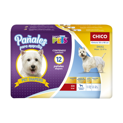 👶🐶 Pañales Fancy Pets® Talla Chica (12 pz)