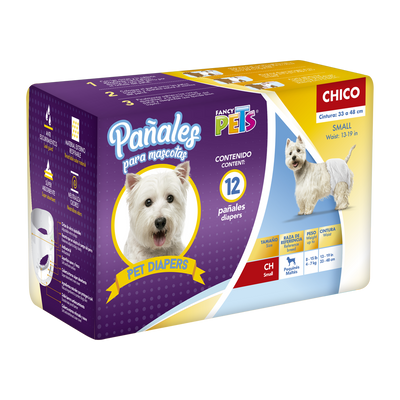 👶🐶 Pañales Fancy Pets® Talla Chica (12 pz)