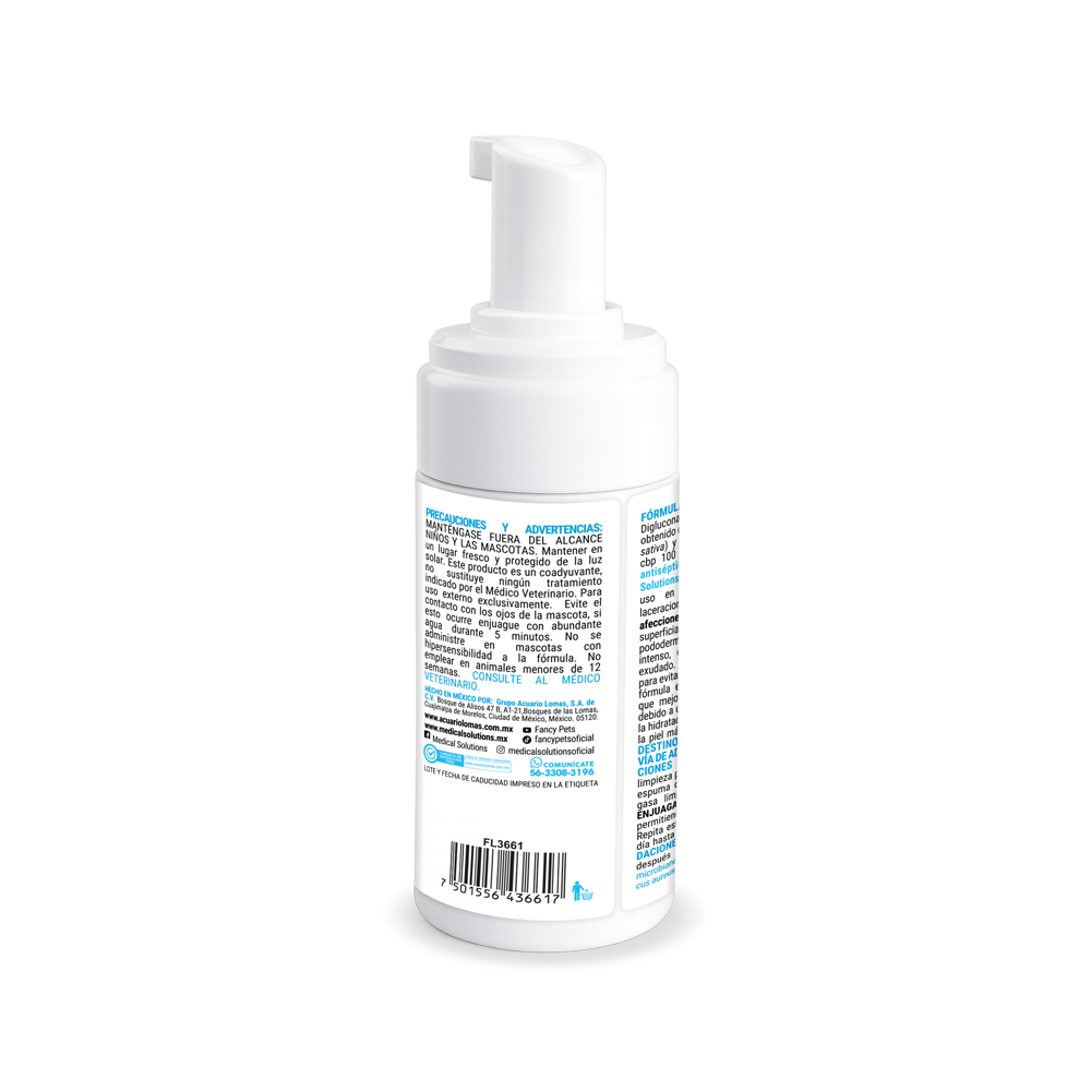 🐱🐶 MS Espuma antiséptica p/perro y gato 140 ML