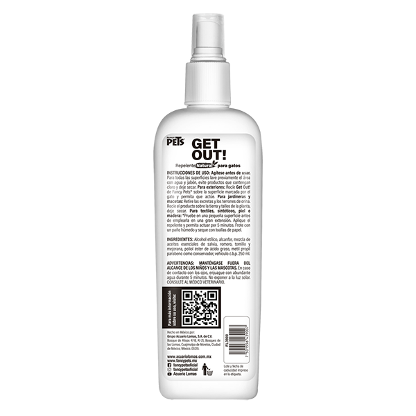 🌱🐱 Repelente Natural Get Out Fancy Pets para Gato 250ML