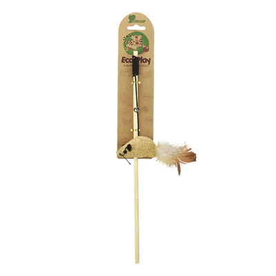🎣🐱 Juguete Caña con Ratón para Gato Ecoplay