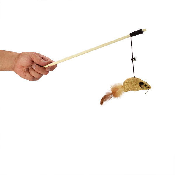 🎣🐱 Juguete Caña con Ratón para Gato Ecoplay