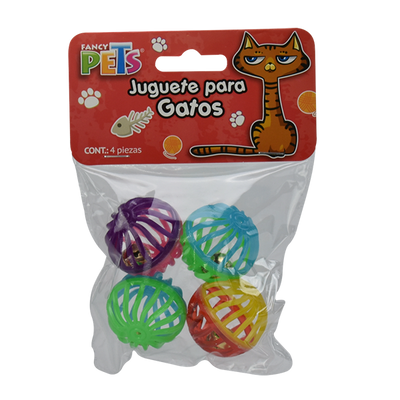 📦🐱 Juguete Pelota Bicolor 4 Piezas