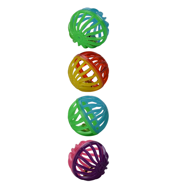 📦🐱 Juguete Pelota Bicolor 4 Piezas