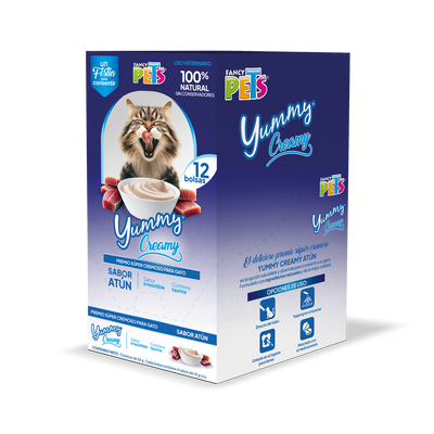 🐟🐱 Caja Display Yummy Creamy para Gato Sabor Atún (12 piezas)