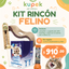 🐱📦 Kit Rincón Felino: Rascador de Onda + Juguete Caña Ecoplay + Caja Display Yummy Creamy Atún (12 pzas) + ¡Cuchara Dispensadora de REGALO! 🐾