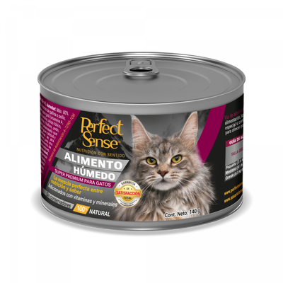 🐱🍲 Alimento Húmedo Perfect Sense® Super Premium para Gato: 6 LATAS DE 140GR CADA UNA