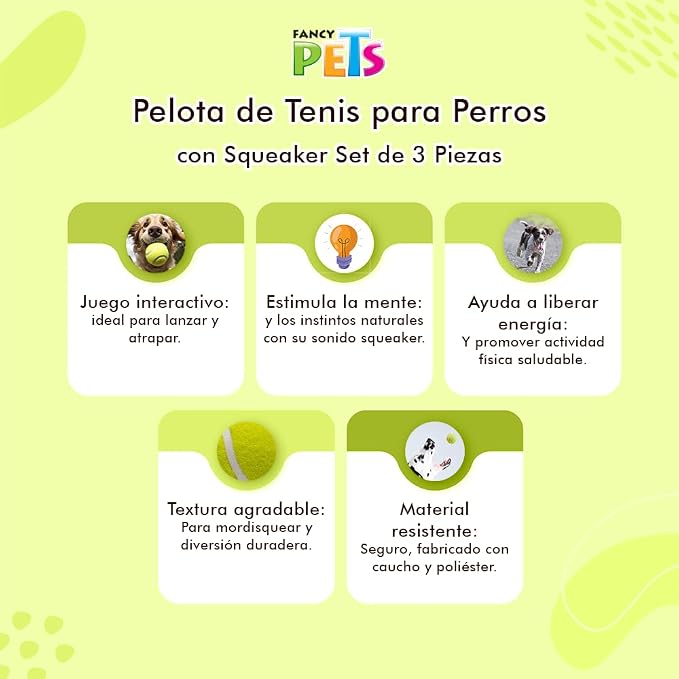 Juguete Pelota Grande de Tenis con Squeaker