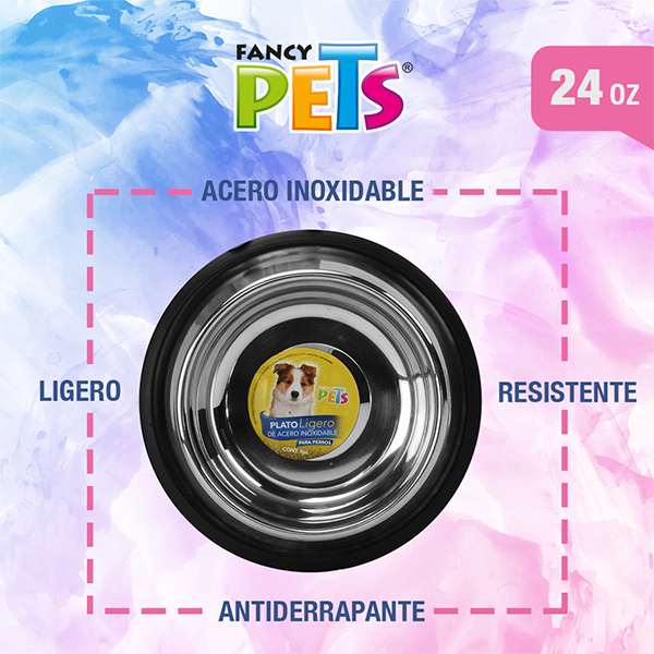 🥣🐶 Tazón Ligero de Acero Fancy Pets