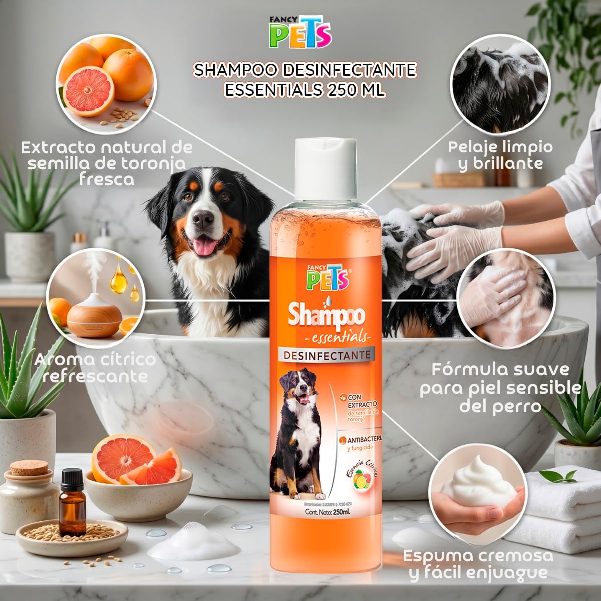 🍊 Shampoo Desinfectante | Essentials Fancy Pets