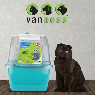 Arenero Grande Traslúcido Cubierto para Gato