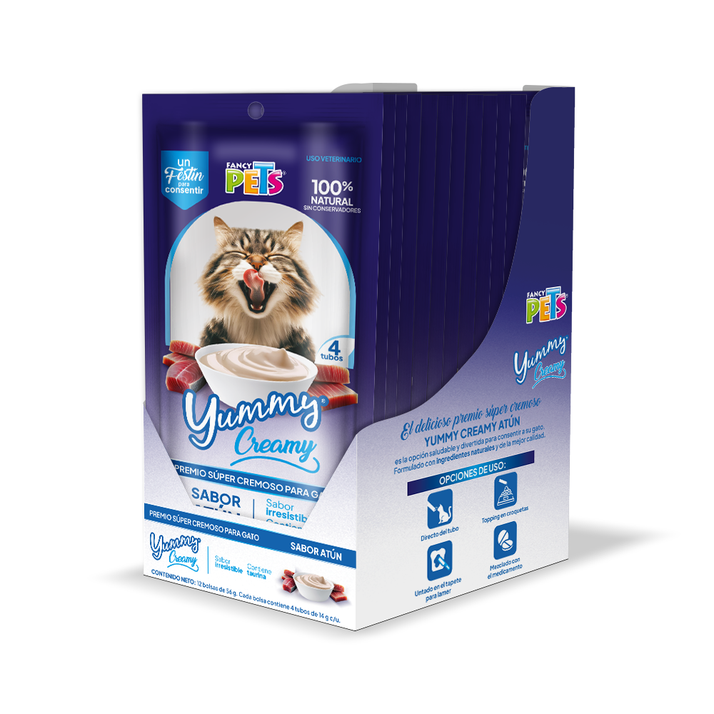 🐱📦 Kit Rincón Felino: Rascador de Onda + Juguete Caña Ecoplay + Caja Display Yummy Creamy Atún (12 pzas) + ¡Cuchara Dispensadora de REGALO! 🐾