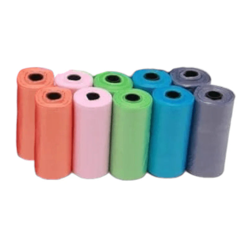 10 Rollos de Bolsas para basura  mascota colores varios