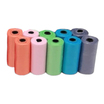 10 Rollos de Bolsas para basura  mascota colores varios